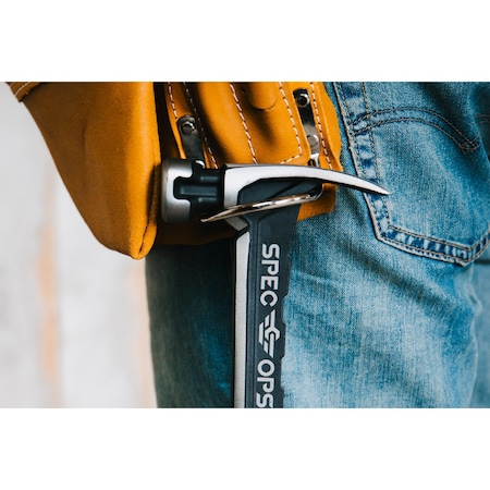 Spec Ops Steel Hammer, 16 oz, Rip Claw, Smooth Face with Soft Mallet Cap, Shock-Absorbing Grip SPEC-M16SF-S